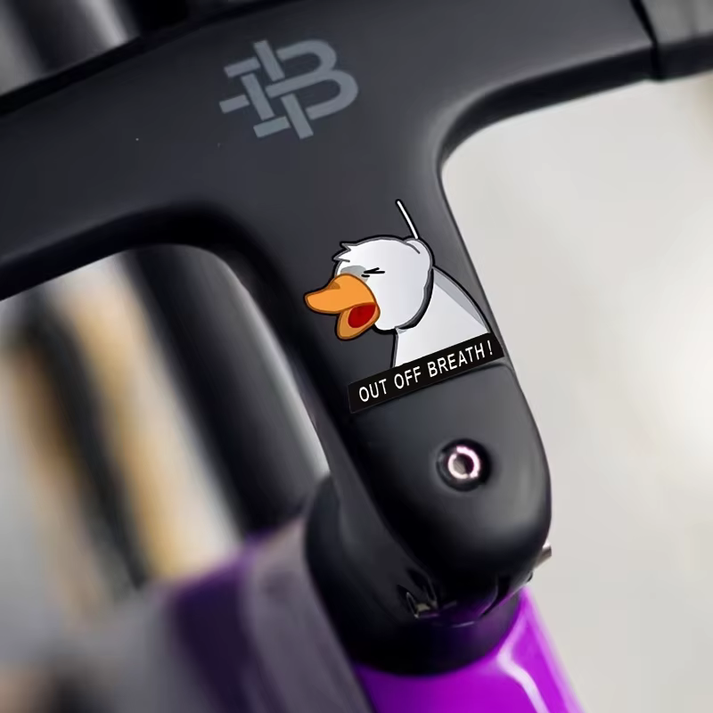 Autocollant de vélo « Funny Tired Duck » « Out Of Breath »