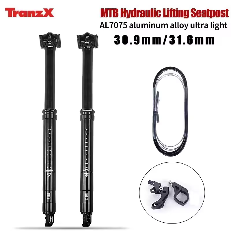 Tranz-x tige de selle compte-gouttes routage de câble interne 30.9mm levage hydraulique 150mm voyage montagne vélo