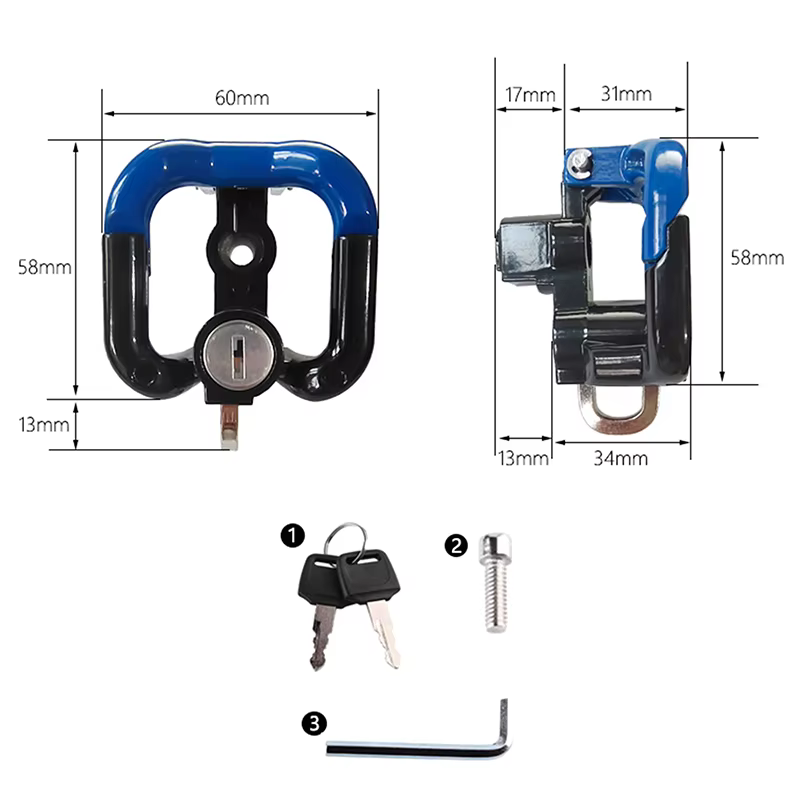 Verrou de sécurité antivol pour casque de vélo avec clés ; Verrouillage