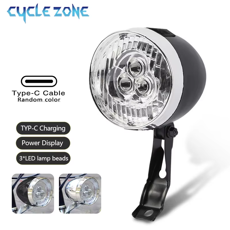 3 LED rétro vélo avant lumière