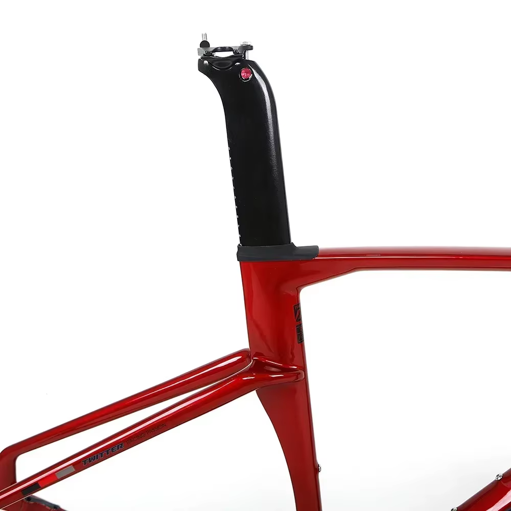 Cadre de vélo de gravier en fibre de carbone T900 TWITTER V3 Breaking Wind Racing 40C avec frein à disque à montage plat et axe traversant 12*142mm