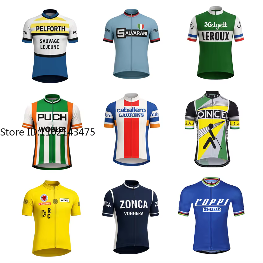 Une fois rétro Maillot de cyclisme hommes respirant vêtements de vélo Coppi vélo de route Maillot Ciclismo