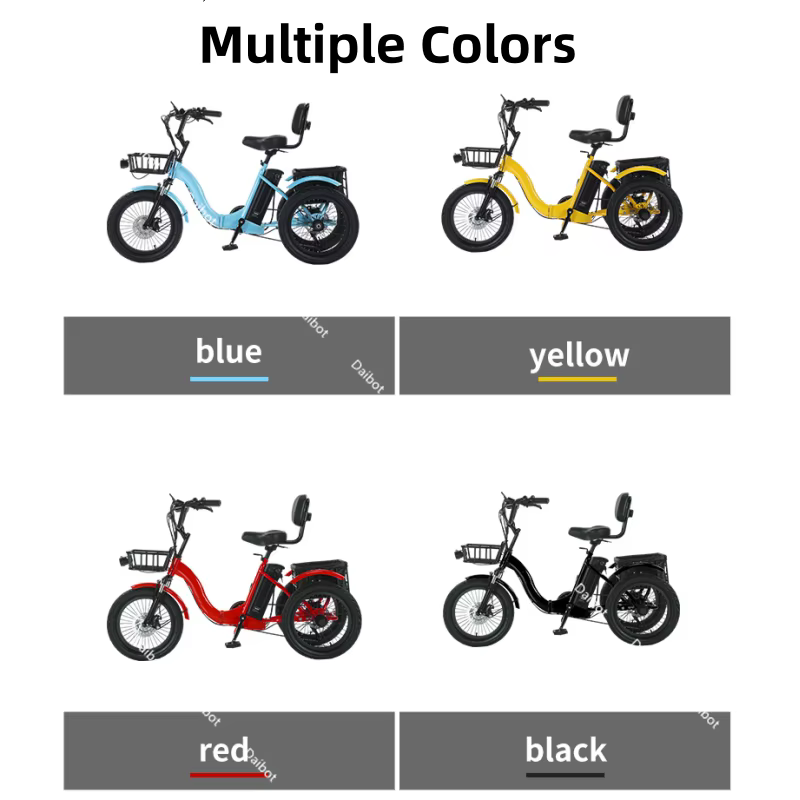 Vélo électrique pliable de 18 pouces à 3 roues pour adultes