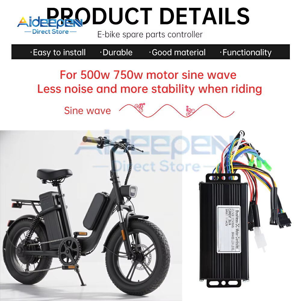 Contrôleur de moteur sans balais à onde sinusoïdale pour vélo électrique