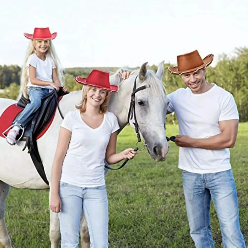 Chapeau de cowboy amusant, accessoire de cosplay, chapeau de princesse en feutre réglable, accessoire de déguisement, chapeau de cowgirl pour femme