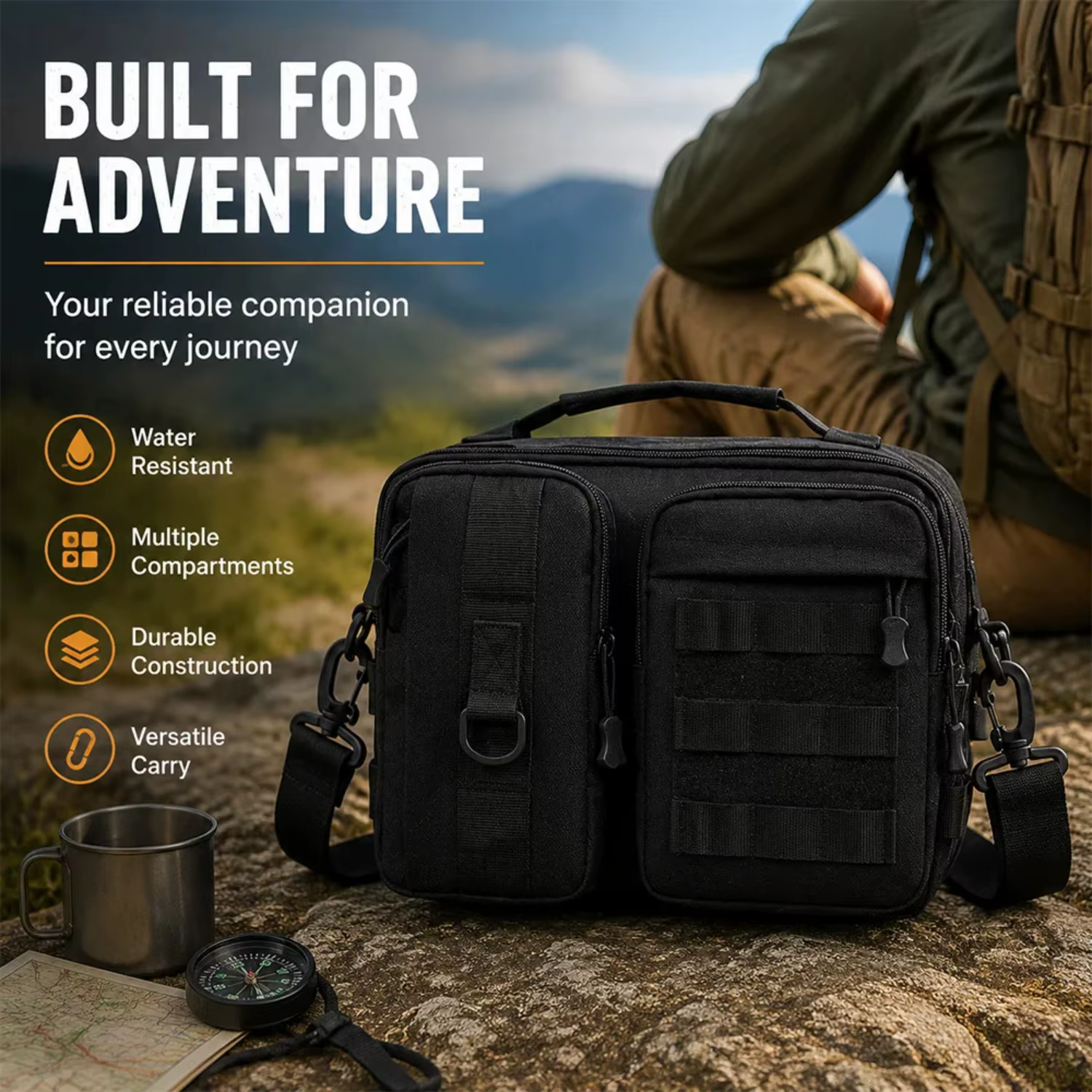 Sac à bandoulière tactique TINSOL pour homme