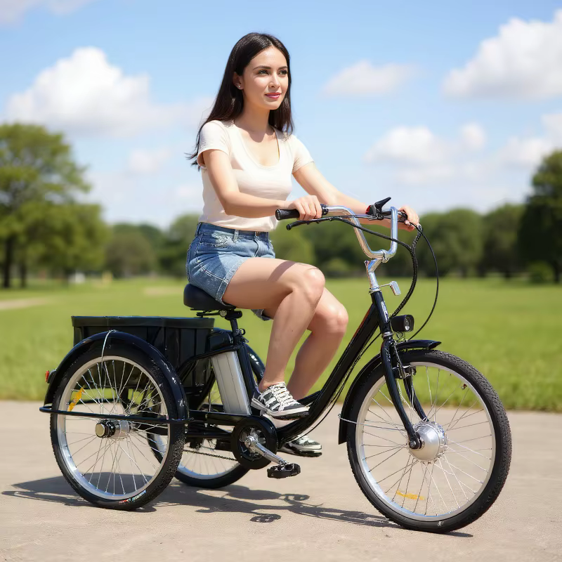 Vélo électrique Cargo à trois roues pour adulte avec panier 350W 36V