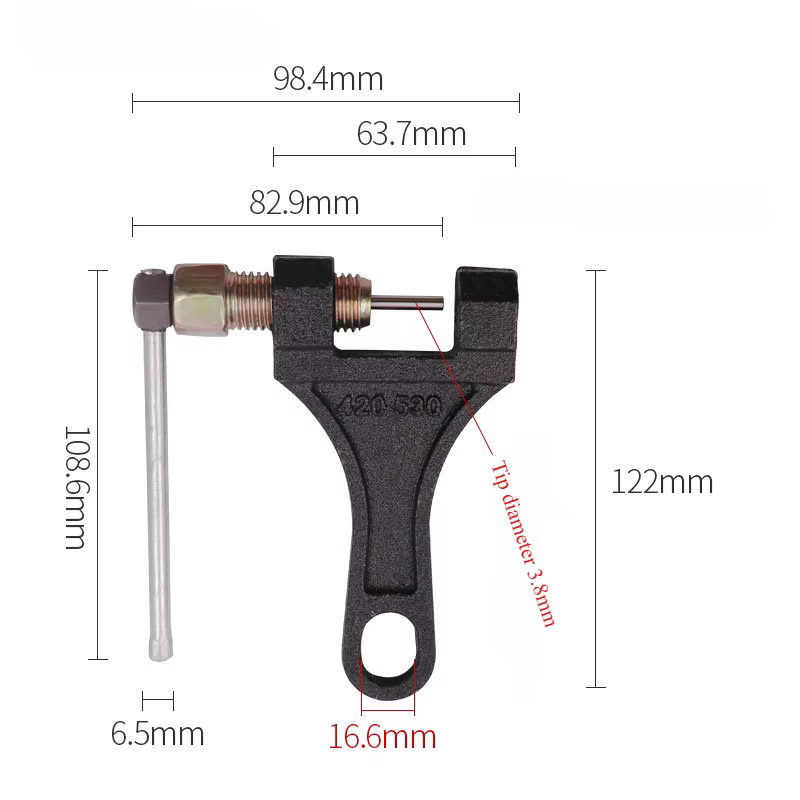 Outil de réparation de dissolvant de goupille de démontage de lien de disjoncteur de chaîne de Tricycle de moto adapté