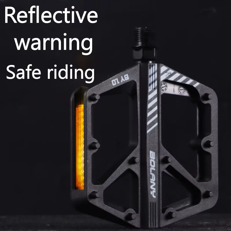 Pédales de vélo en Fiber de Nylon noir vert Orange violet anti-dérapant avec réflecteur pédale à roulements larges