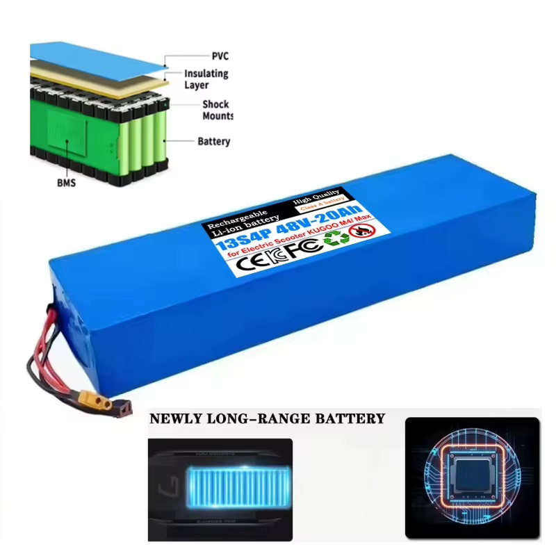 Batterie Li-ion 18650 48V 13S4P 20Ah pour trottinettes électriques avec système de protection BMS