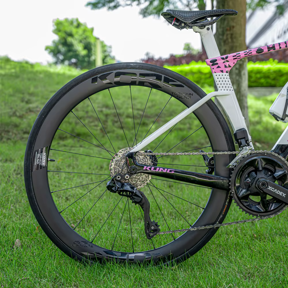 700C carbone route vélo roues 50mm Tubeless 24H 60T cliquet moyeu frein à disque HG/XD
