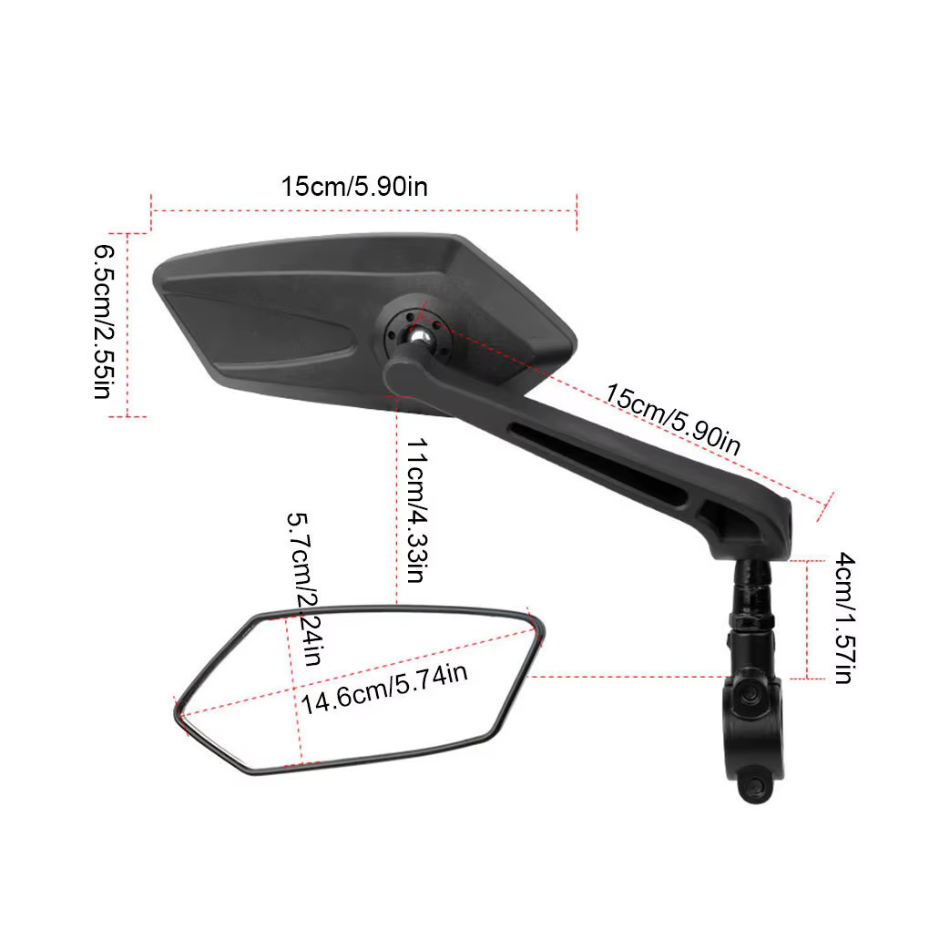 Rétroviseur de vélo réflecteur réglable rotatif guidon miroir clair