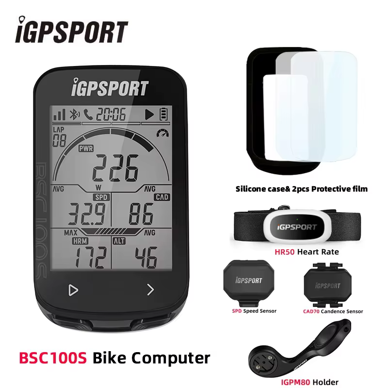 IGPSPORT BCS100S ordinateur de vélo BLE ANT + 2.6 pouces IPX7 type-c 40H autonomie de la batterie rétro-éclairage