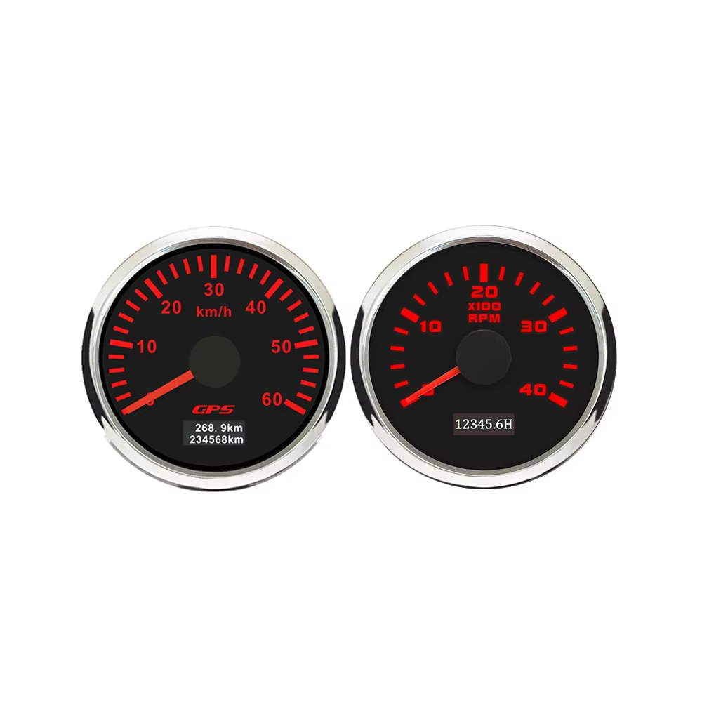 ELING – compteur de vitesse GPS universel 52mm 0-60 km/h 80 kmh 120 km/h + tachymètre 4000 tr/min 6000 tr/min avec rétro-éclairage pour voiture bateau camion 9-32V
