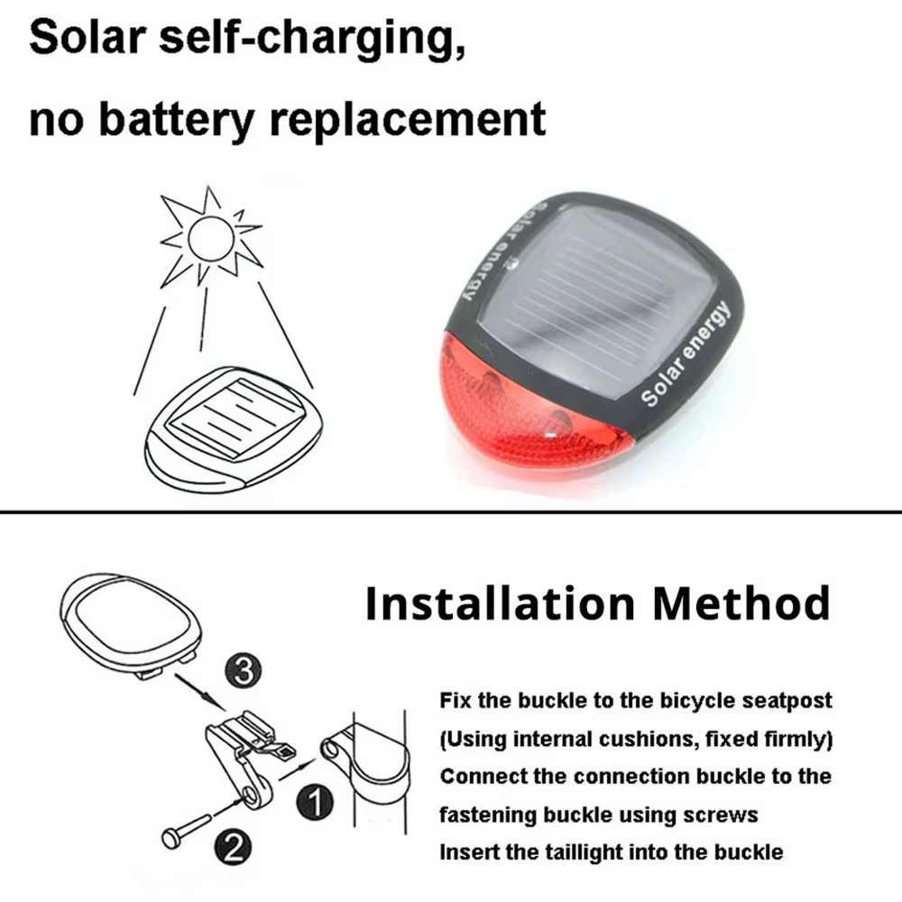Feu arrière de vélo solaire