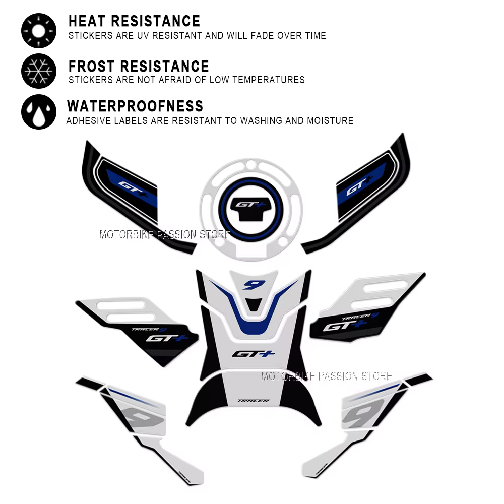 Analyste d'autocollants de protège-mains de moto, gel 3D, autocollants en résine d'élection, accessoires pour Yamaha ongler 9, 2023, 2023