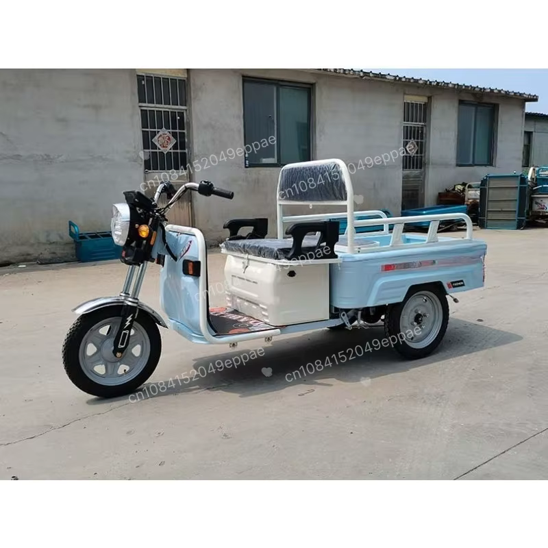 Tricycle électrique pliable 600W, véhicule de transport multifonctionnel miniature pour adultes, pour le transport de marchandises
