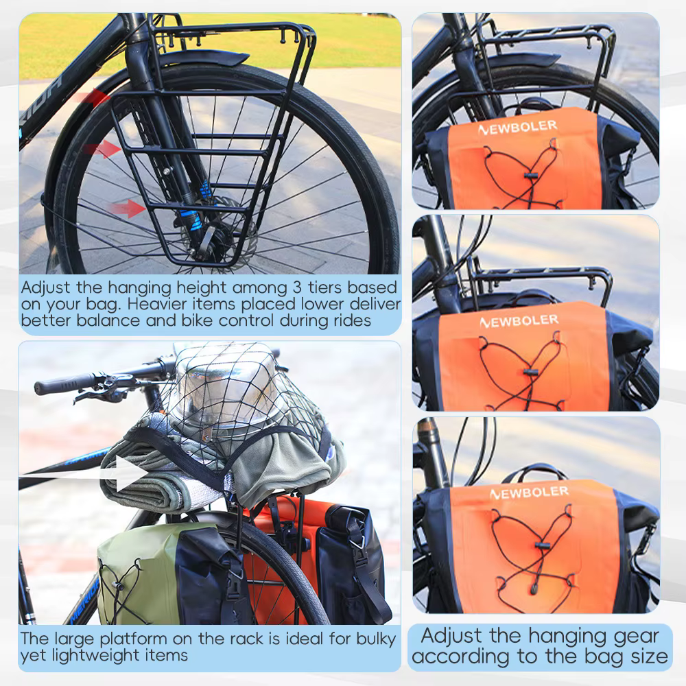 Support de porte-bagages avant en alliage d'aluminium pour vélo de gravier