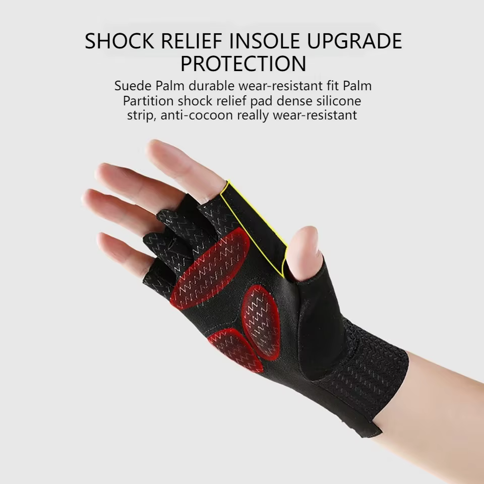 Gants de cyclisme demi-doigt respirants d'été