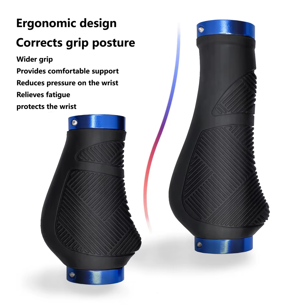 SHIZIWANGRI poignées de vélo en caoutchouc anti-dérapant longue courte VTT antichoc guidon couverture verrouillage sur poignée de cyclisme ergonomique
