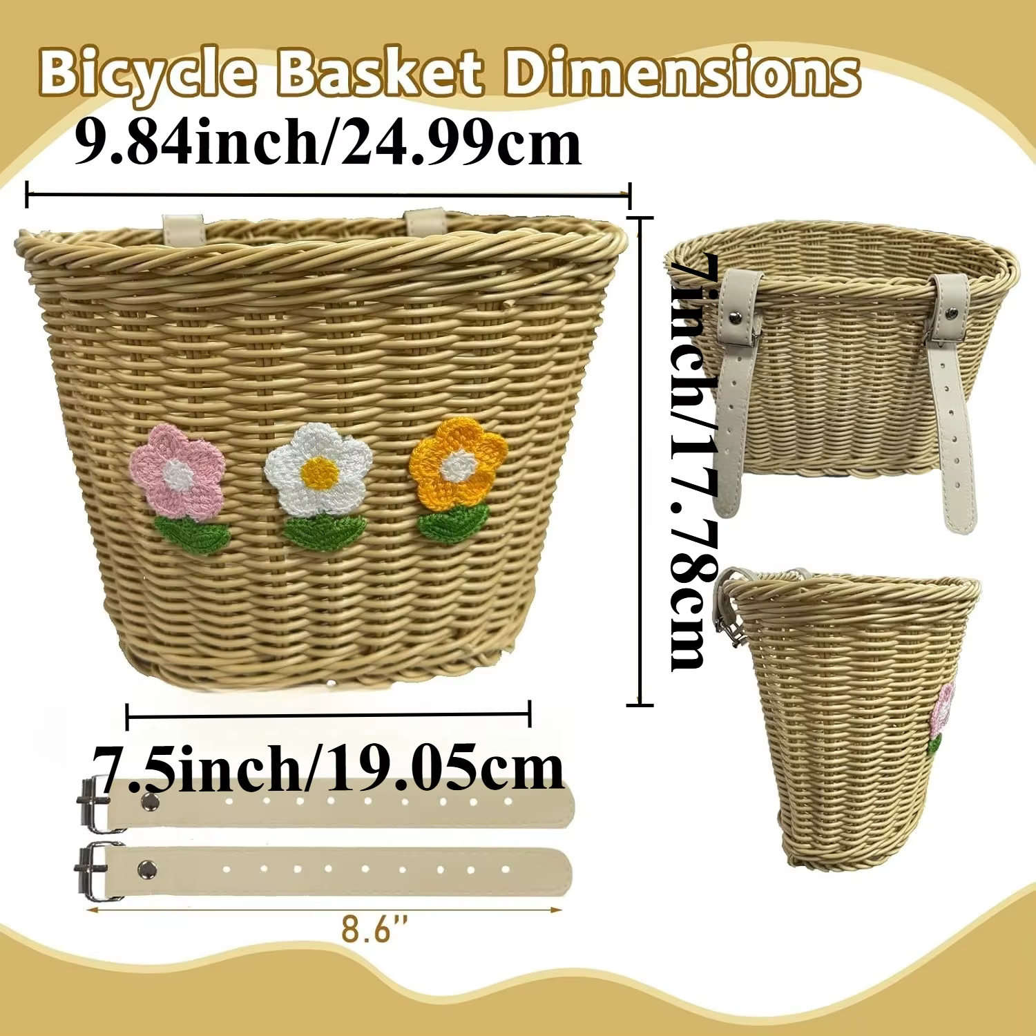 Panier de vélo pour enfants en osier