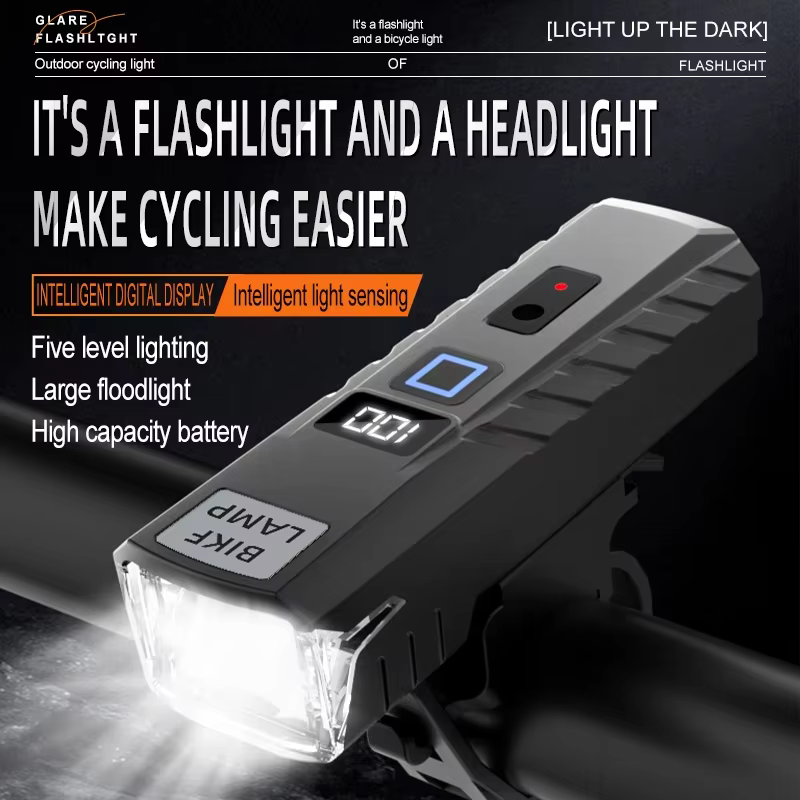 Lumière de vélo rechargeable par USB - Phare à détection automatique