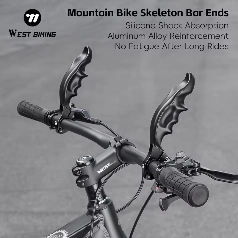 WEST BIKING Embouts de Guidon VTT Ergonomiques Anti-Choc Antidérapants en Aluminium – Extensions