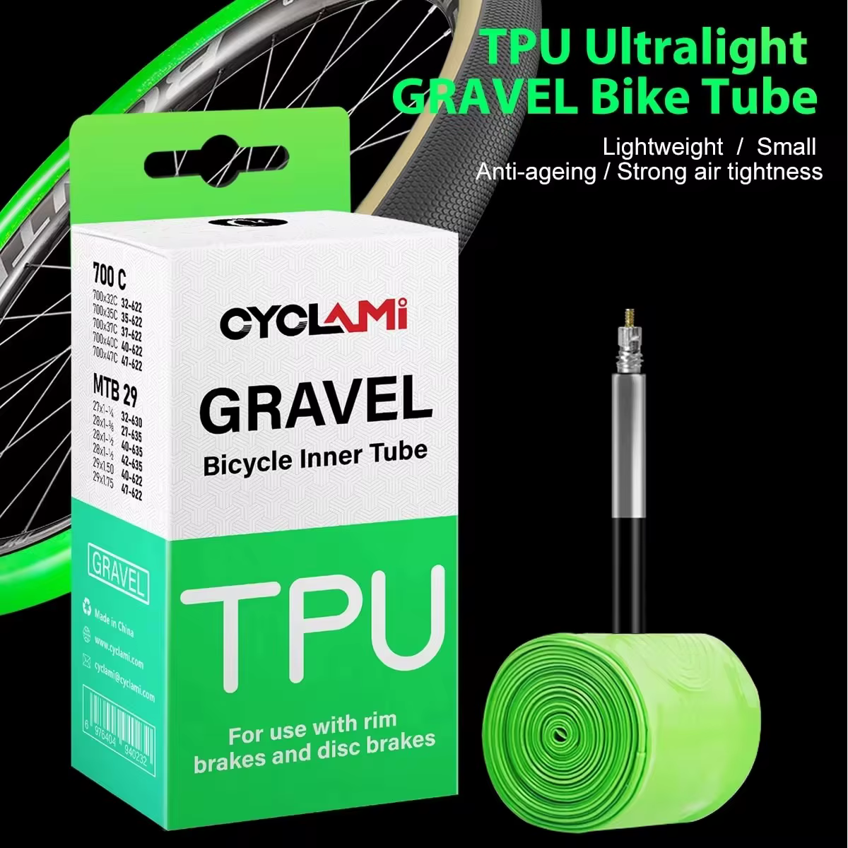 Chambre à Air Ultralégère FV de 45mm pour Vélo de Route et VTT 29