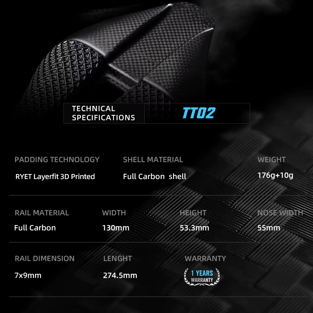 Selle de triathlon RYET TT02 imprimée en 3D