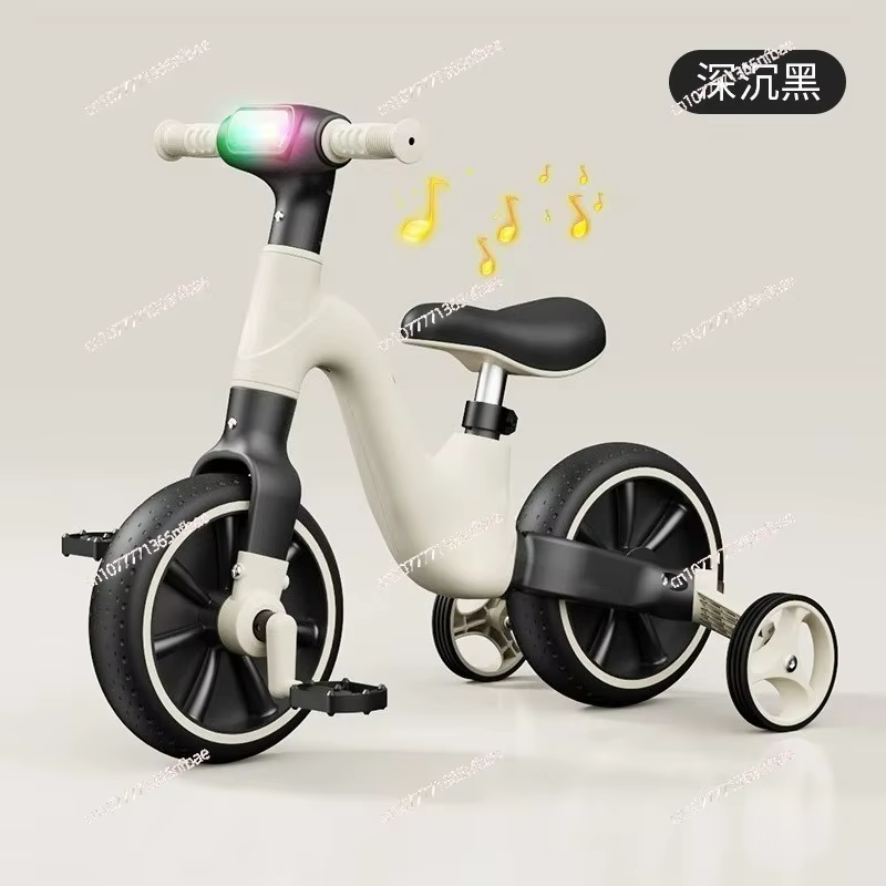 Tricycle multifonctionnel pour enfants, draisienne avec musique et lumière, trotteur bébé, vélo à pousser, vélo d'apprentissage à pédales pour enfants