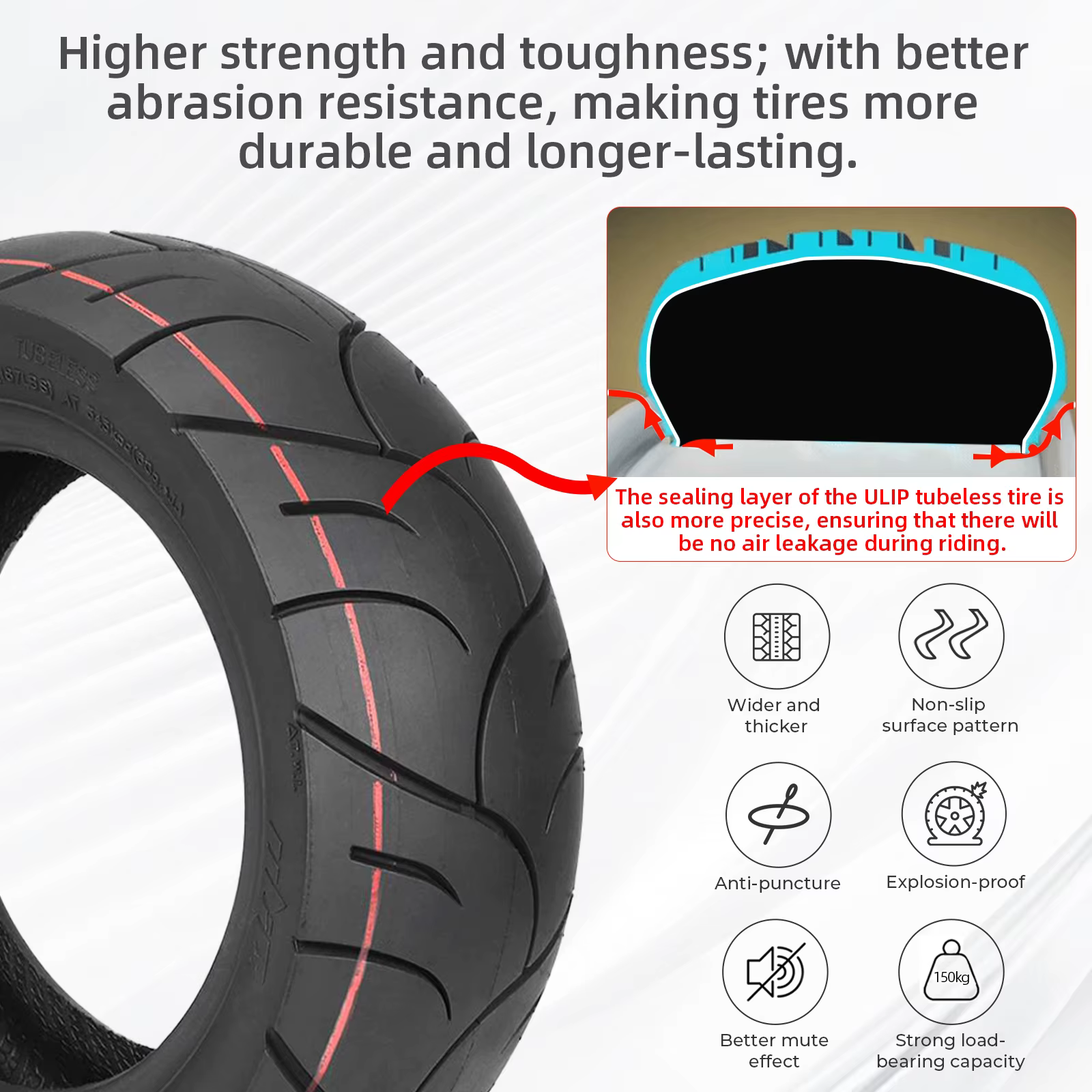 ULIP 90/60-6 pneu Tubeless pour Scooter électrique 11 pouces ville route