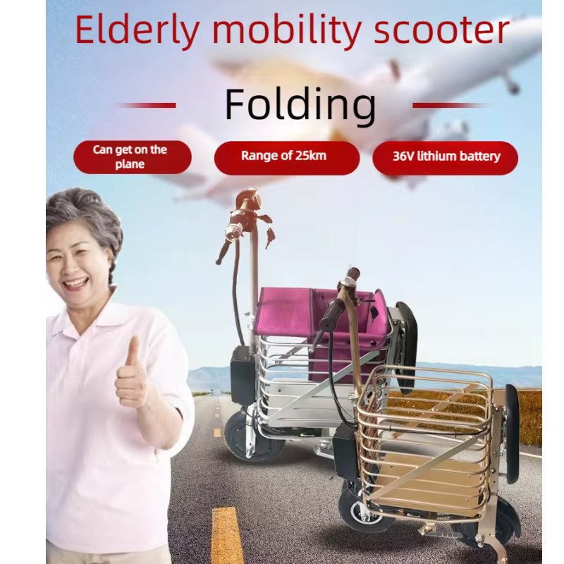 Trottinette de voyage légère et pliable pour personnes âgées