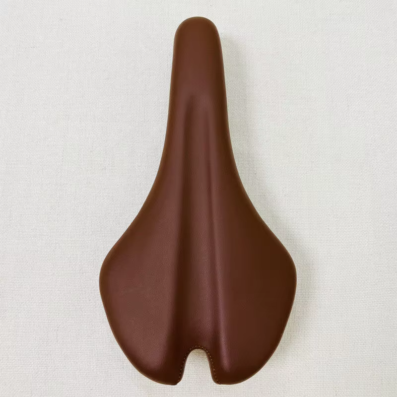 Selle de vélo en cuir marron vintage souple pour vélo de montagne