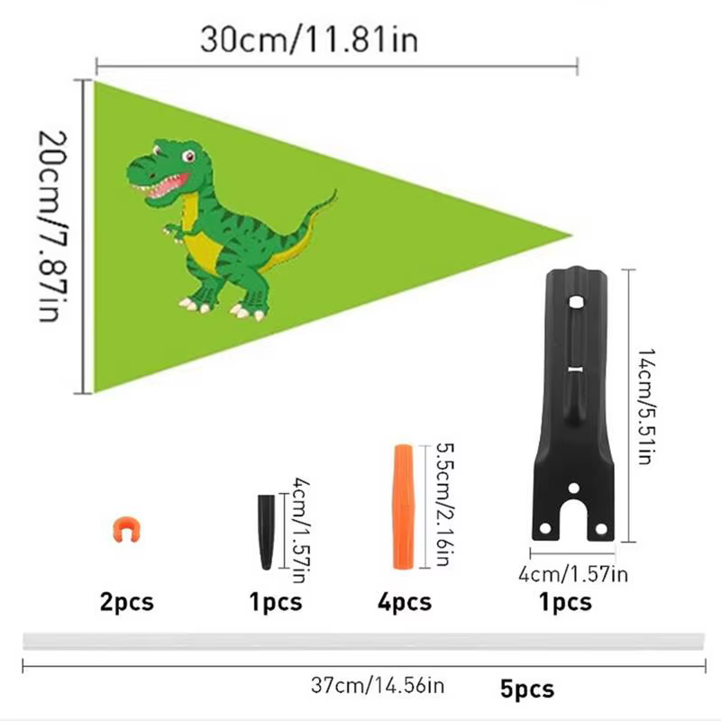 Drapeau de vélo à hauteur réglable