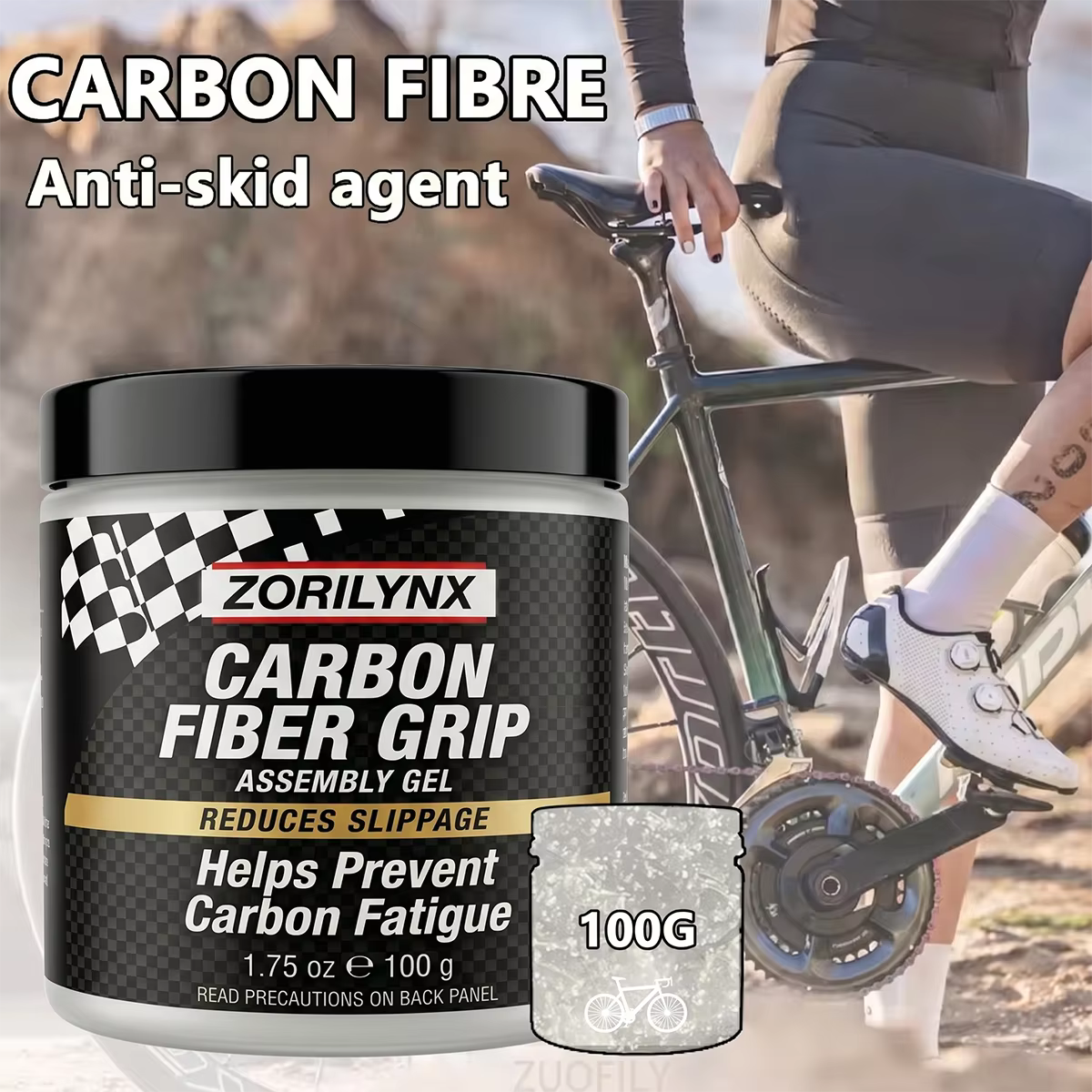 Graisse pour vélo en carbone professionnelle 100g | Pâte d'assemblage antidérapante pour réparations de vélos | Formule