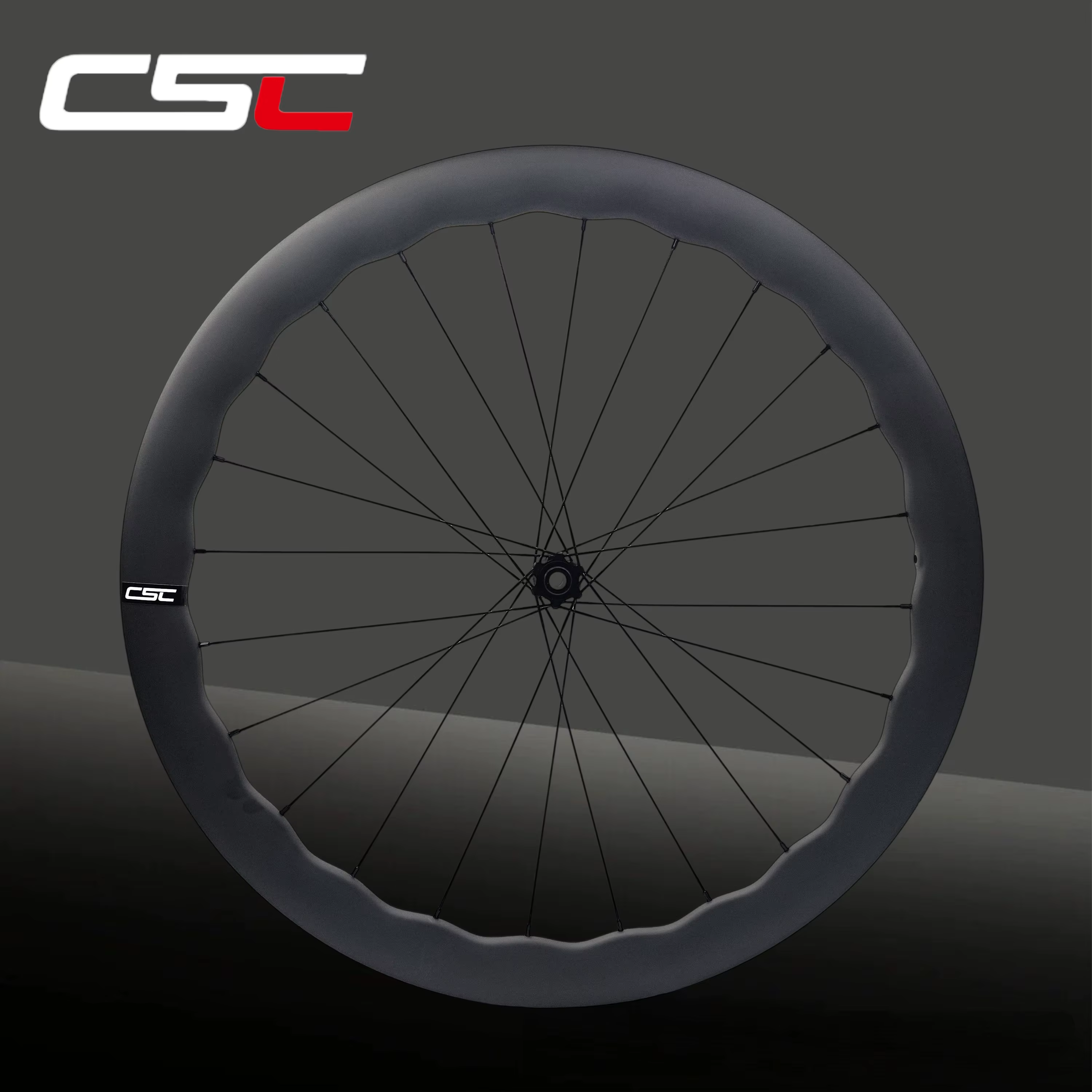 Jeu de roues de vélo de route en carbone CSC Wave Disc 1350g 700C