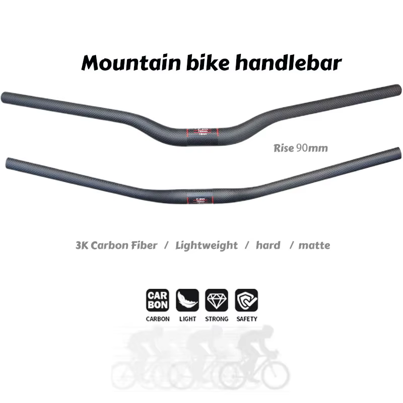 Nouveau guidon de vélo de course tout carbone Matt 3K pour VTT
