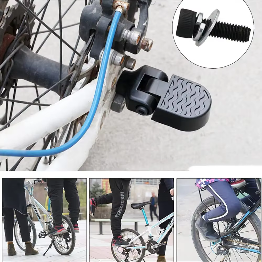 1 paire de Mini pédales arrière de vélo en alliage d'aluminium repose-pieds pliant