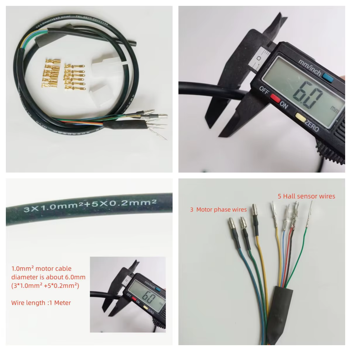 Fil de moteur de vélo électrique avec connecteur de balle