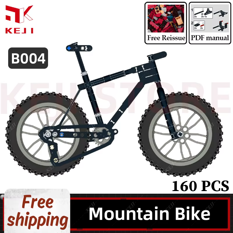KEJI MOC descente VTT équitation hors route Suspension complète modèle blocs de construction briques Kits enfants jouets