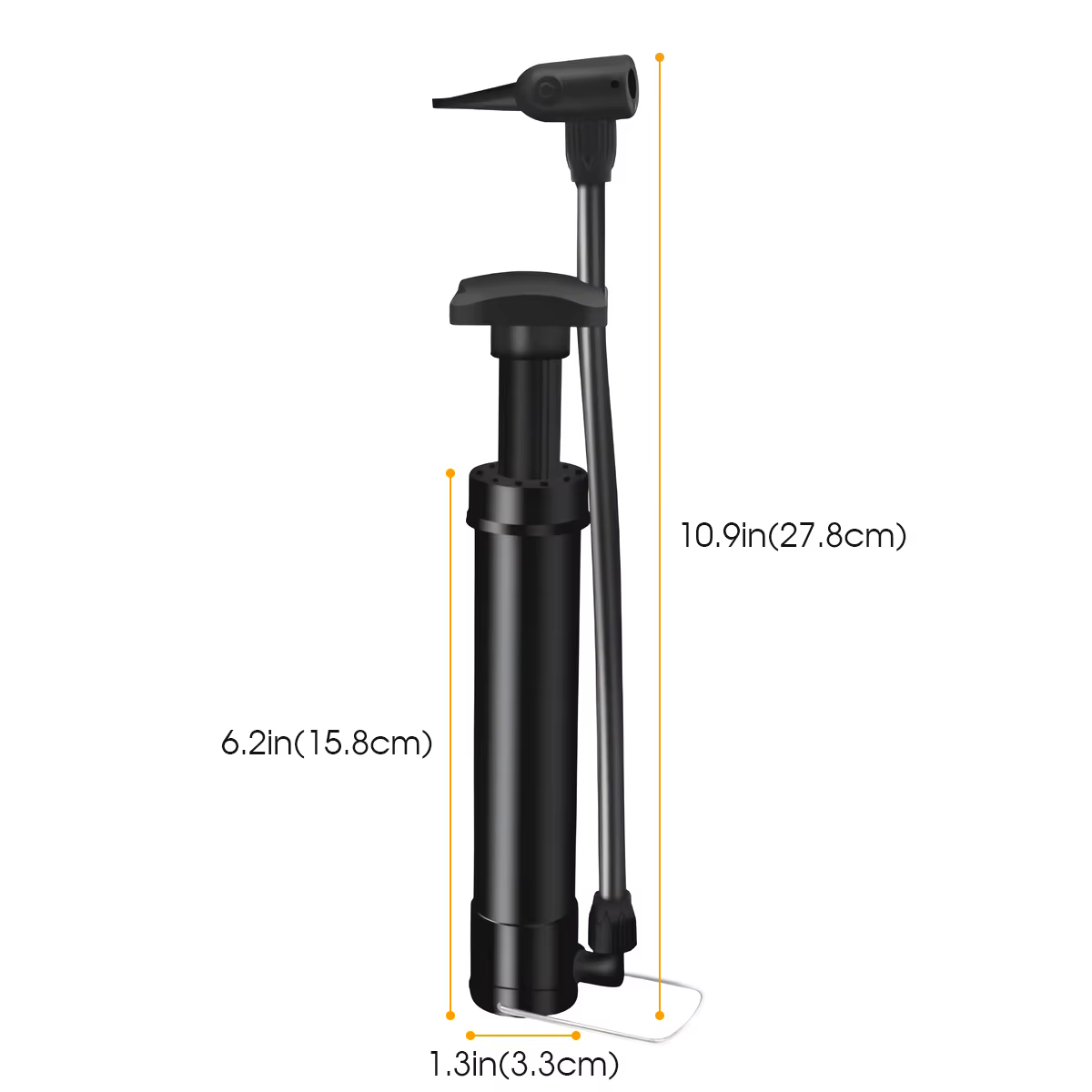Gonfleur manuel de pompe à air de vélo avec jauge