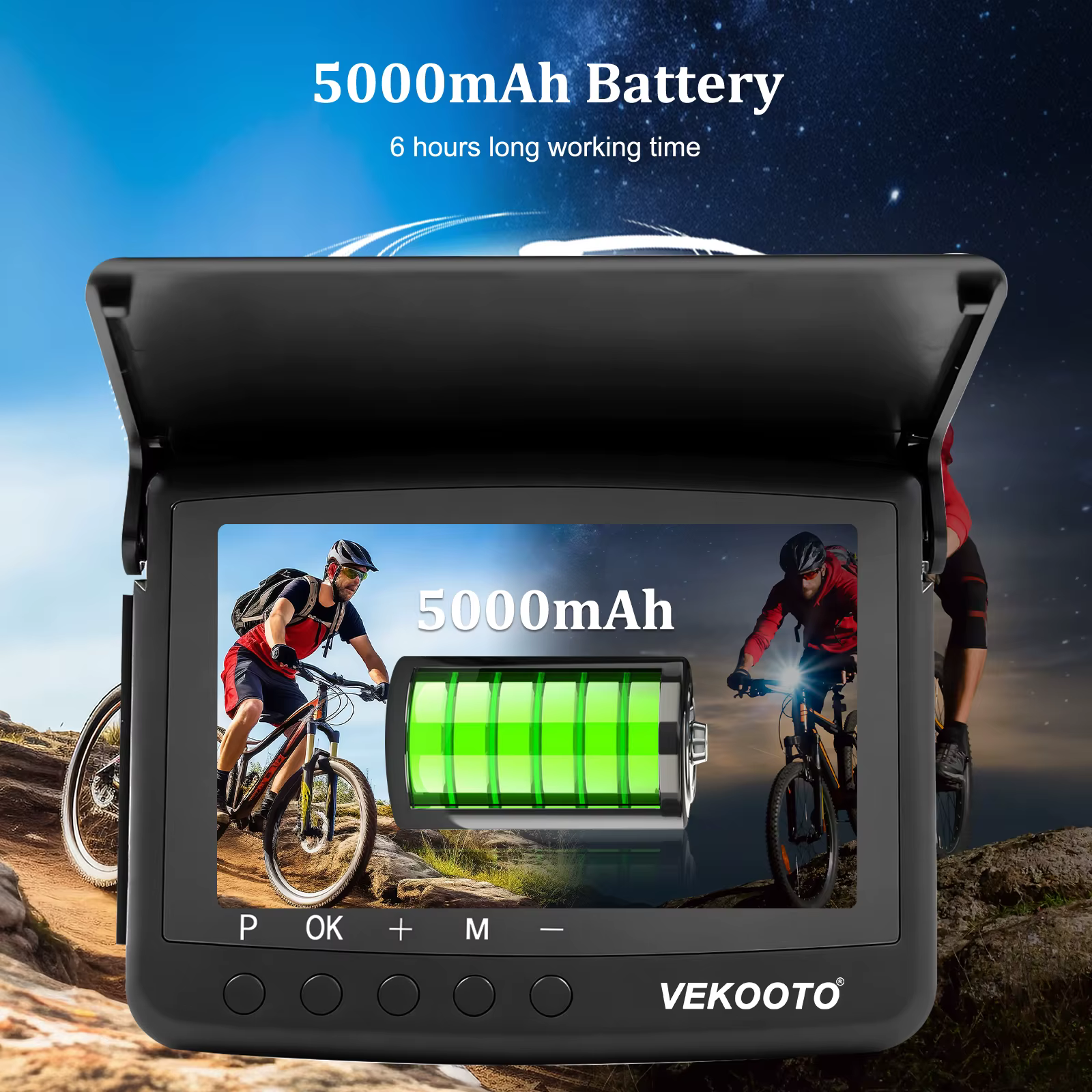Caméra de recul pour vélo 1080P avec écran HD 5 pouces
