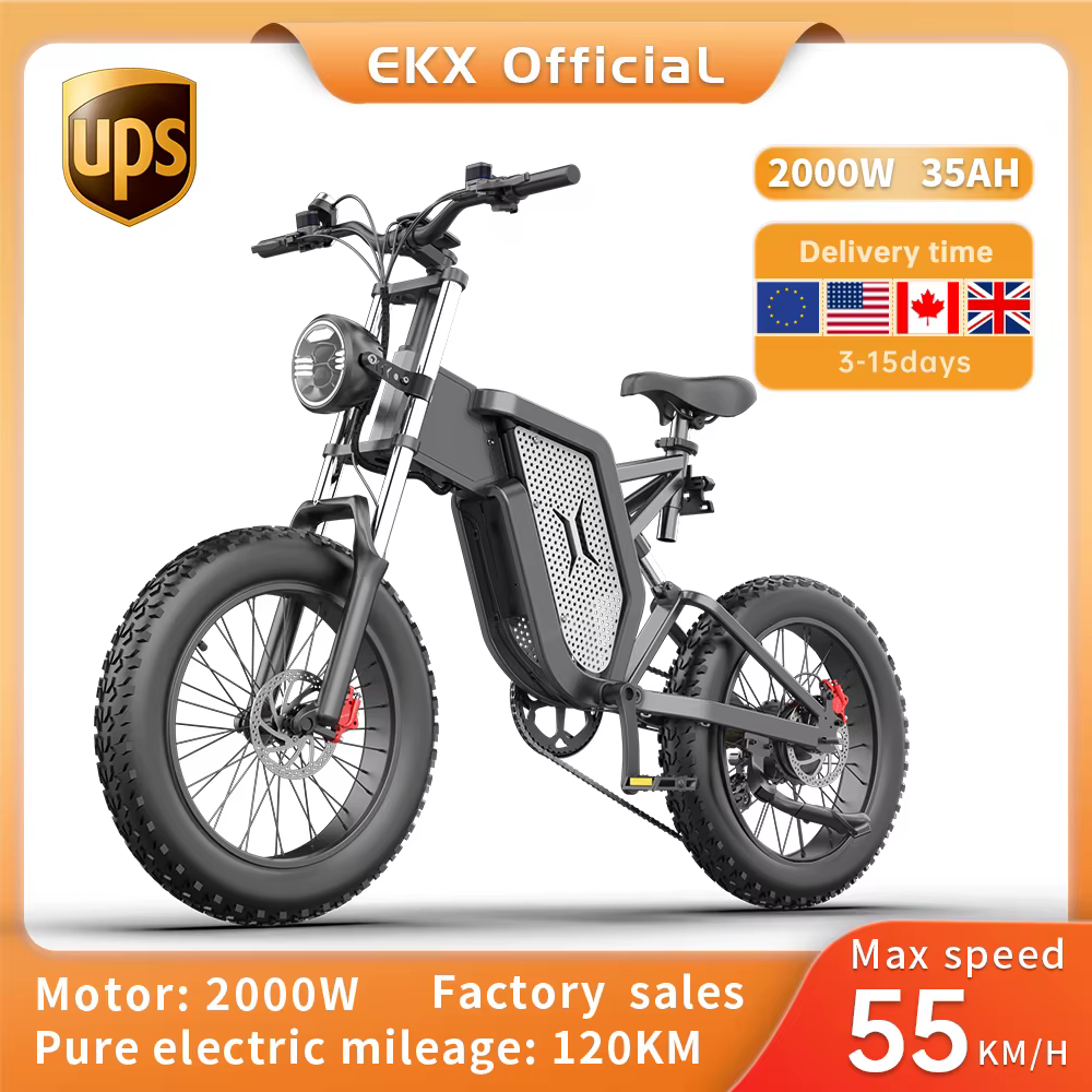 EKX X20 vélo électrique montagne cyclomoteur Ebike 20 pouces gros pneu 2000W 48V 35AH hommes route EBikes