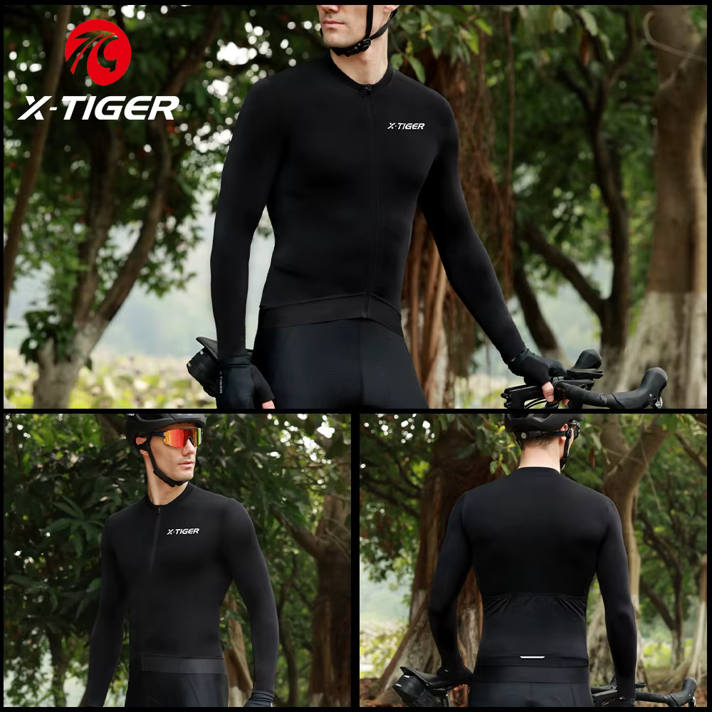X-TIGER Veste de cyclisme d'hiver pour homme en polaire thermique Chemise de vélo VTT Ciclismo Maillot