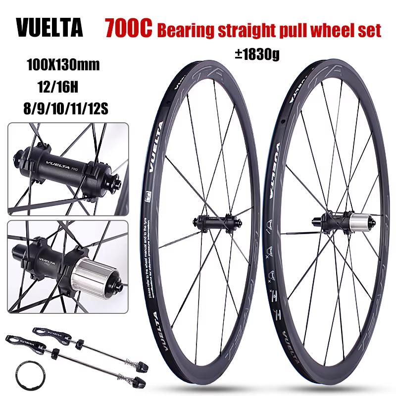 Jeu de roues de vélo de route VUELTA 700C en alliage d'aluminium
