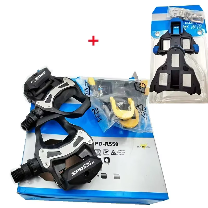 Pédales de course SHIMANO PD-R550 – Ultralégères simple face pour vélos de route