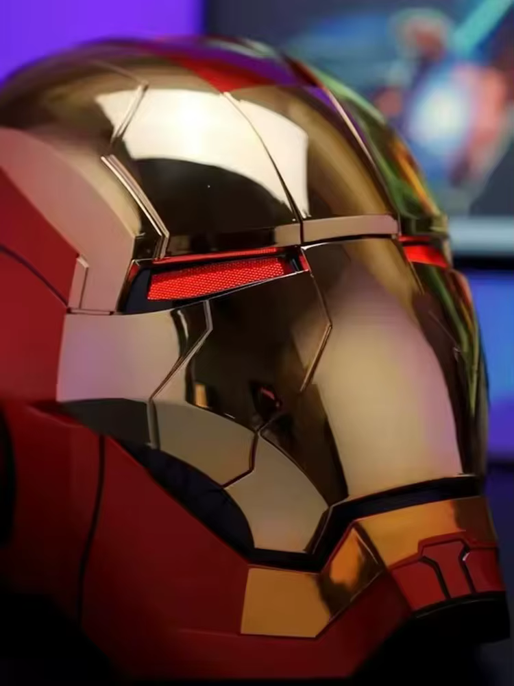 Casque Iron Man MK5 MK5 1:1 Contrôle vocal Avengers War Machine Cosplay avec lumière LED électronique Fermeture électronique Casque Iron Man Cadeau pour enfants