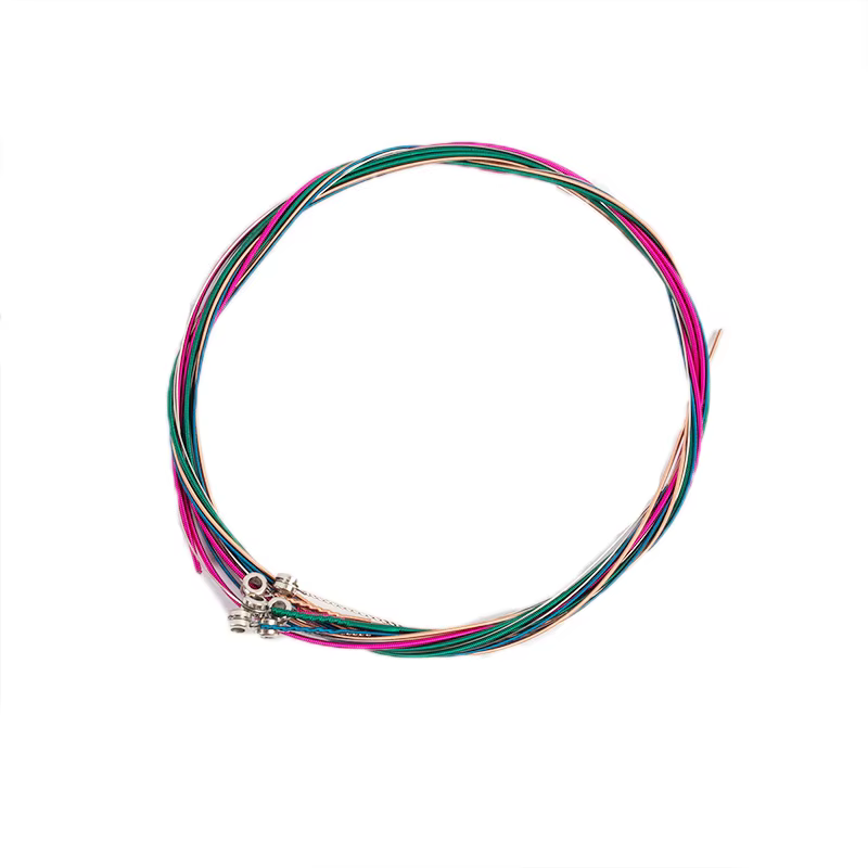 Cordes de guitare colorées arc-en-ciel E-A, 6 pièces/ensemble, pour guitare Folk acoustique classique, pièces multicolores, accessoires de guitare