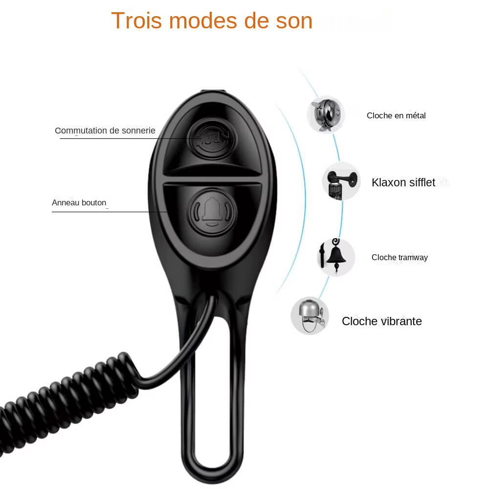 Toptrek vélo cloche électronique Scooter e-bike sirène trompette alarme
