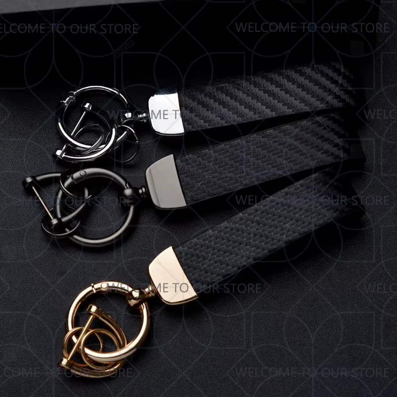 Porte-clés de voiture pour Megane Clio Scenic GT RS, Logo couleur française, widget en métal, accessoires d'ornements en cuir et Fiber de carbone